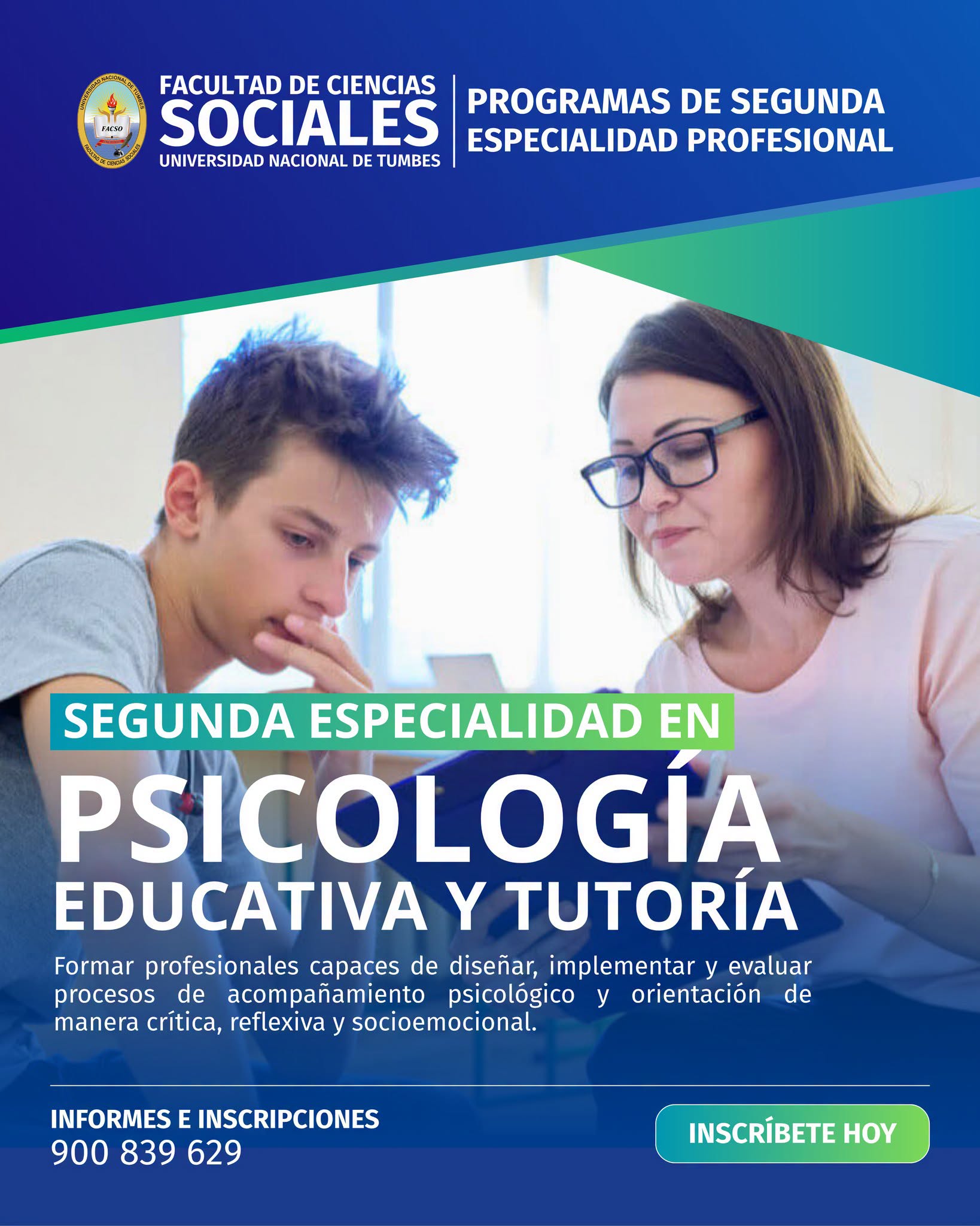 SEGUNDA ESPECIALIDAD EN PSICOLOGÍA EDUCATIVA Y TUTORÍA 